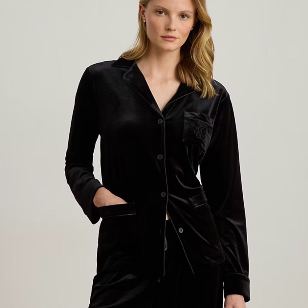 Ralph Lauren Black Velvet Women's Pajama Set
